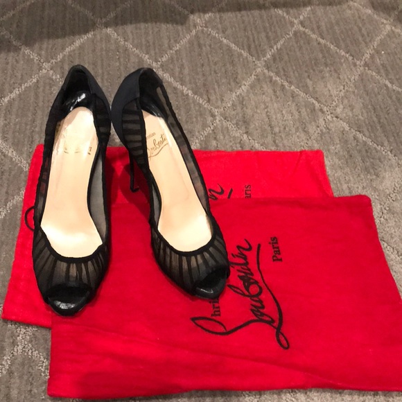 Christian Louboutin chiffon silk stilettos - Picture 1 of 7